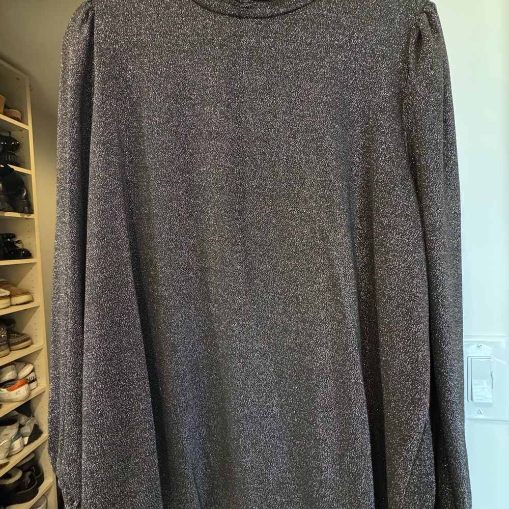 Who What Wear Gray Polo Long Sleeve Sweatshirt